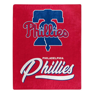 MLB Philadelphia Phillies Signature Raschel Throw Blanket 50x60 Inches