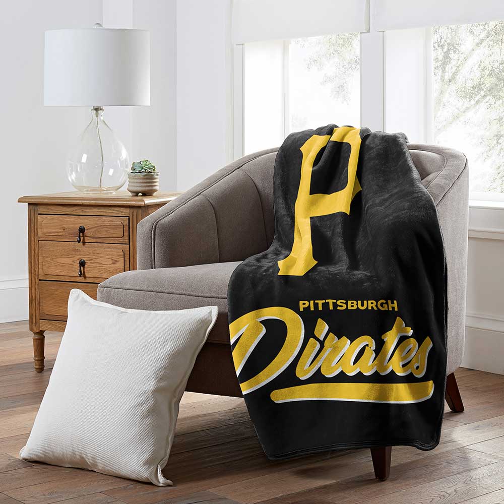 MLB Pittsburgh Pirates Signature Raschel Throw Blanket 50x60 Inches