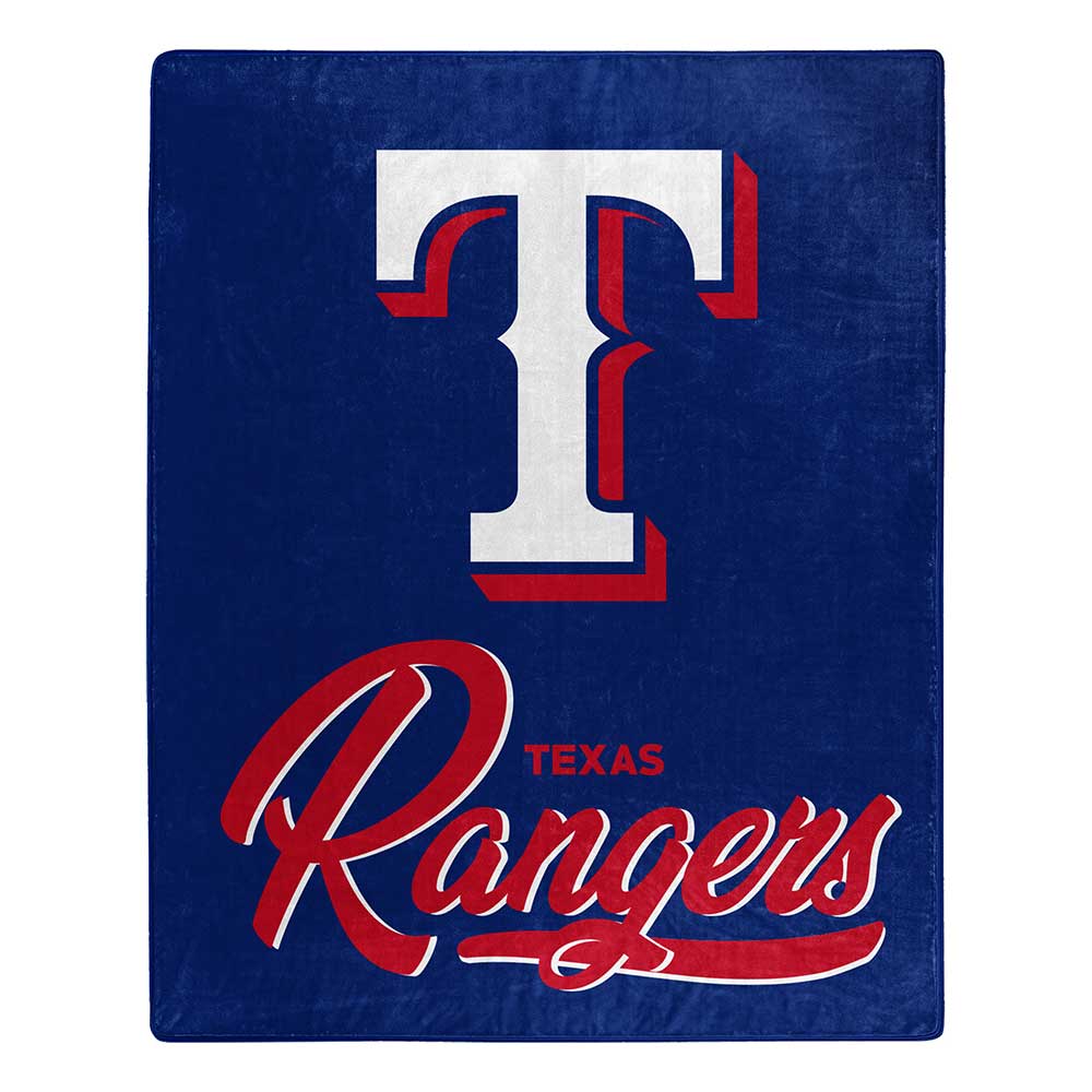 MLB Texas Rangers Signature Raschel Throw Blanket 50x60 Inches