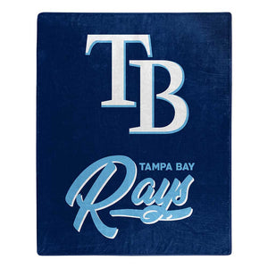 MLB Tampa Bay Rays Signature Raschel Throw Blanket 50x60 Inches