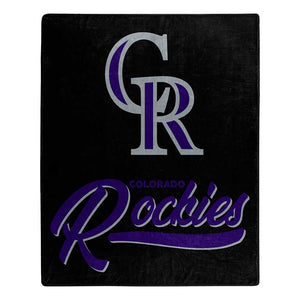 MLB Colorado Rockies Signature Raschel Throw Blanket 50x60 Inches