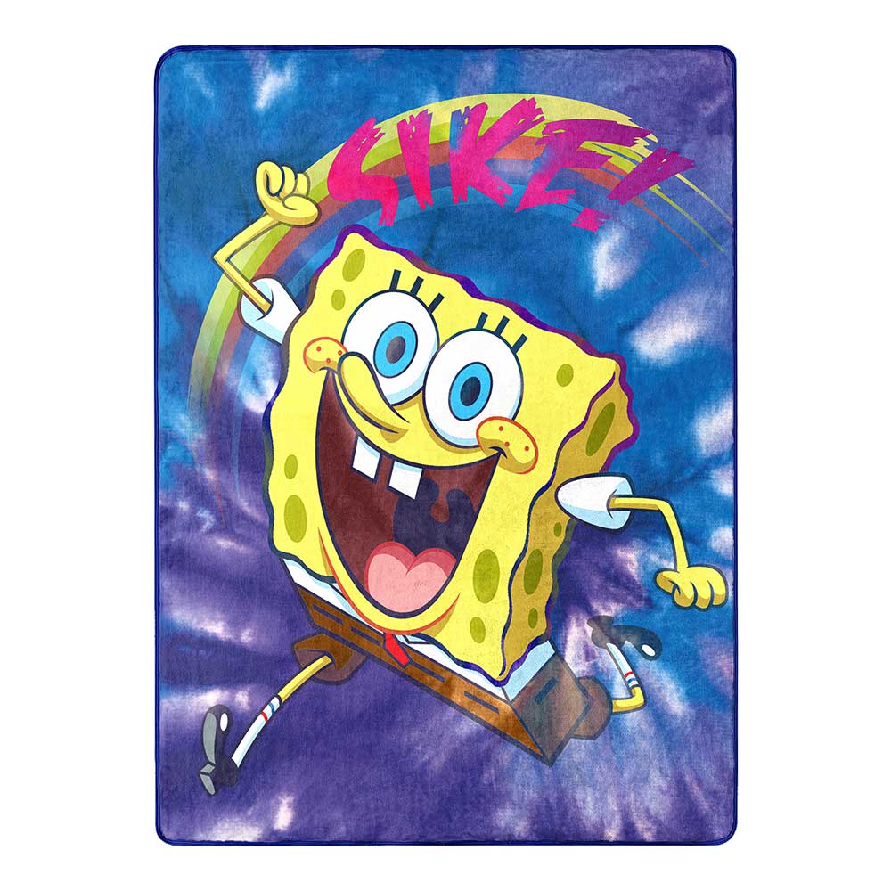 Nickelodeon Spongebob Squarepants Tie Dye Ready Silk Touch Throw Blanket 46x60 Inches