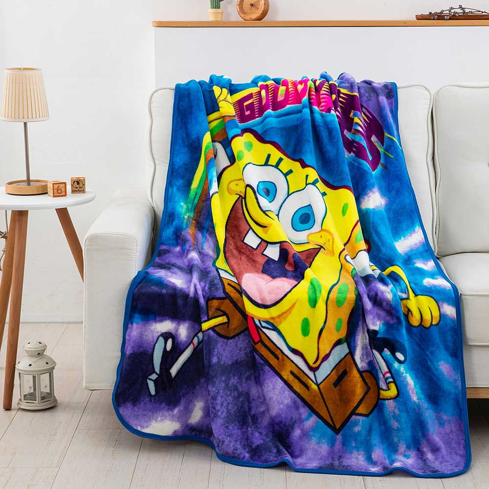 Nickelodeon Spongebob Squarepants Tie Dye Ready Silk Touch Throw Blanket 46x60 Inches