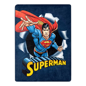 Warner Bros. Superman Hero Burst Micro Raschel Throw Blanket 46x60 Inches