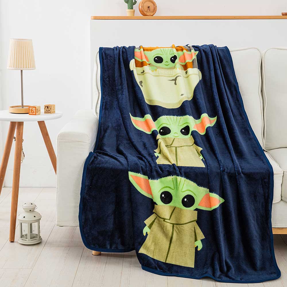 Disney Star Wars The Mandalorian Expressions Micro Raschel Throw Blanket 46x60 Inches