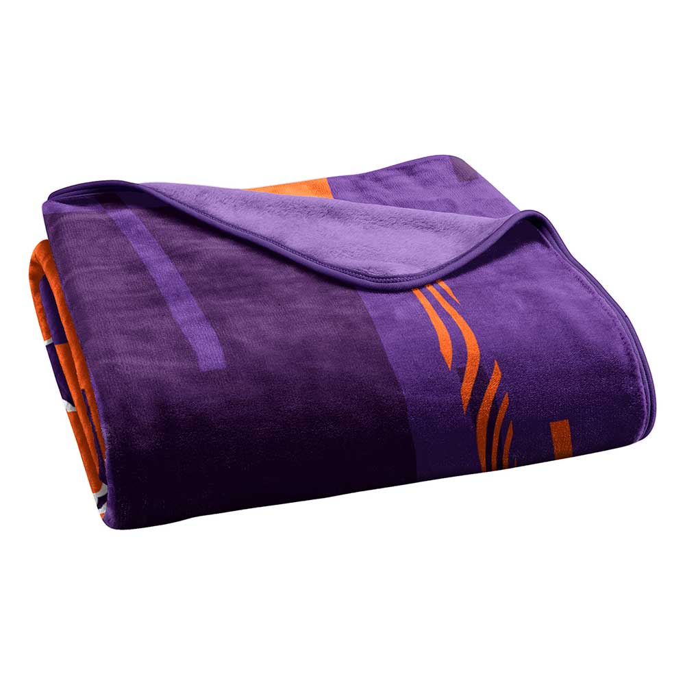 NCAA Digitize Clemson Tigers Raschel Throw Blanket 60x80 Inches