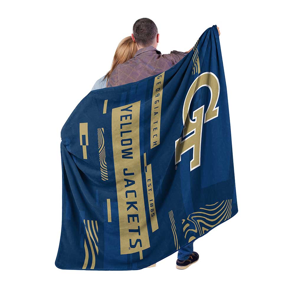 NCAA Digitize Georgia Tech Yellow Jackets Raschel Throw Blanket 60x80 Inches