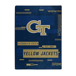 NCAA Digitize Georgia Tech Yellow Jackets Raschel Throw Blanket 60x80 Inches