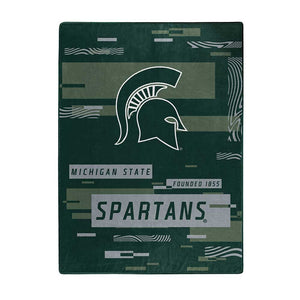 NCAA Digitize Michigan State Spartans Raschel Throw Blanket 60x80 Inches