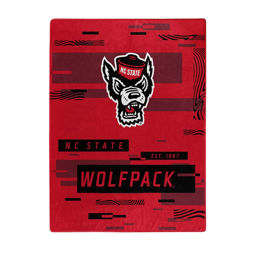 NCAA Digitize NC State Wolfpack Raschel Throw Blanket 60x80 Inches