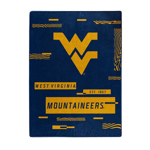 NCAA Digitize West Virginia Mountaineers Raschel Throw Blanket 60x80 Inches