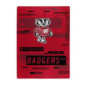 NCAA Digitize Wisconsin Badgers Raschel Throw Blanket 60x80 Inches