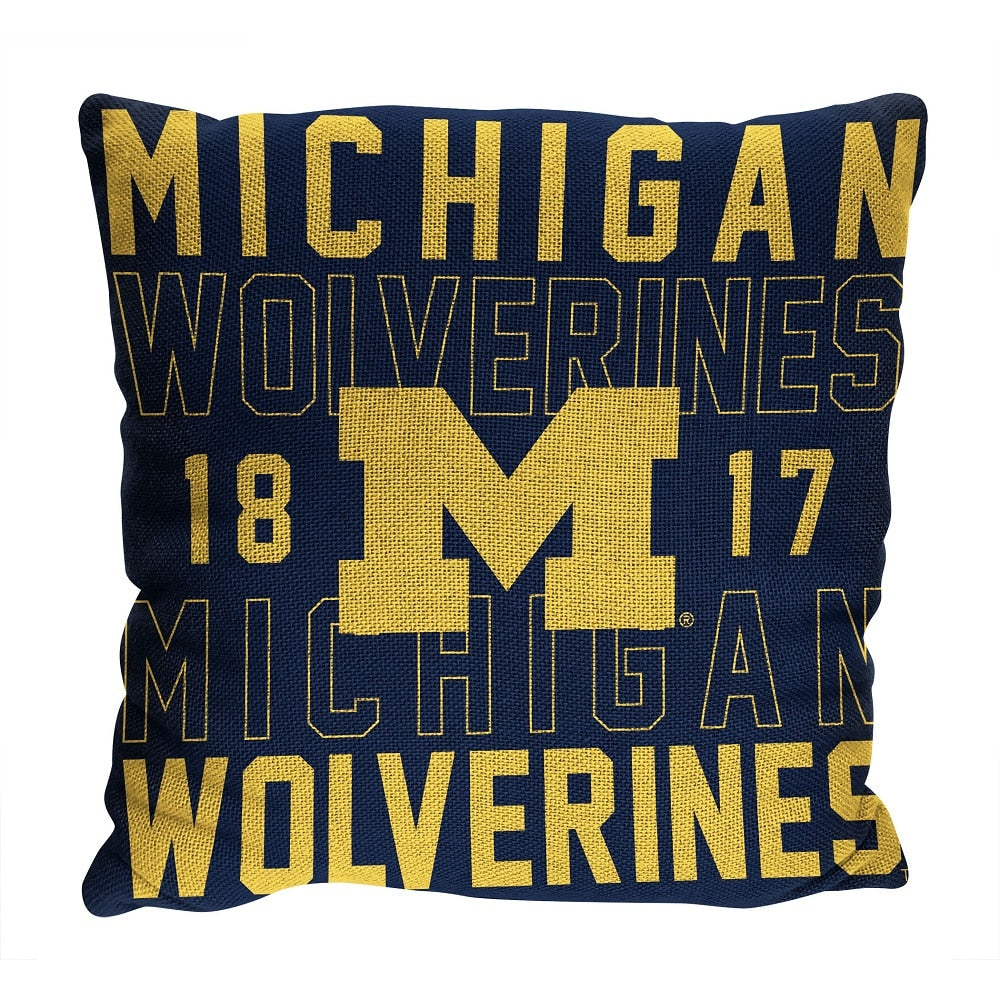 NCAA Michigan Wolverines Stacked Pillow 20x20 Inches