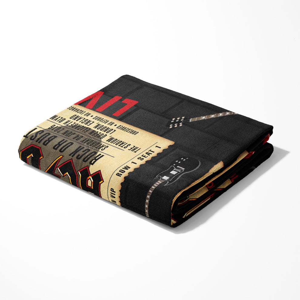 AC/DC Rock On Beach Towel for Two 60x70 inches