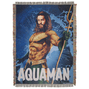 Aquaman Deep Waters Woven Tapestry Throw Blanket 48x60 Inches