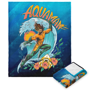 Warner Bros. Aquaman Trident Ready Silk Touch Throw Blanket 50x60 Inches