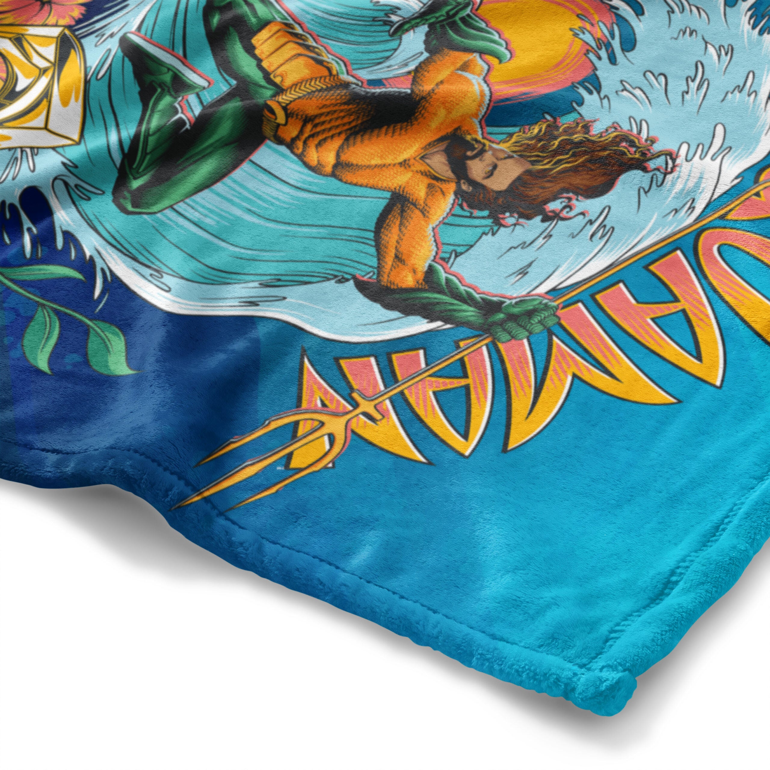 Warner Bros. Aquaman Trident Ready Silk Touch Throw Blanket 50x60 Inches