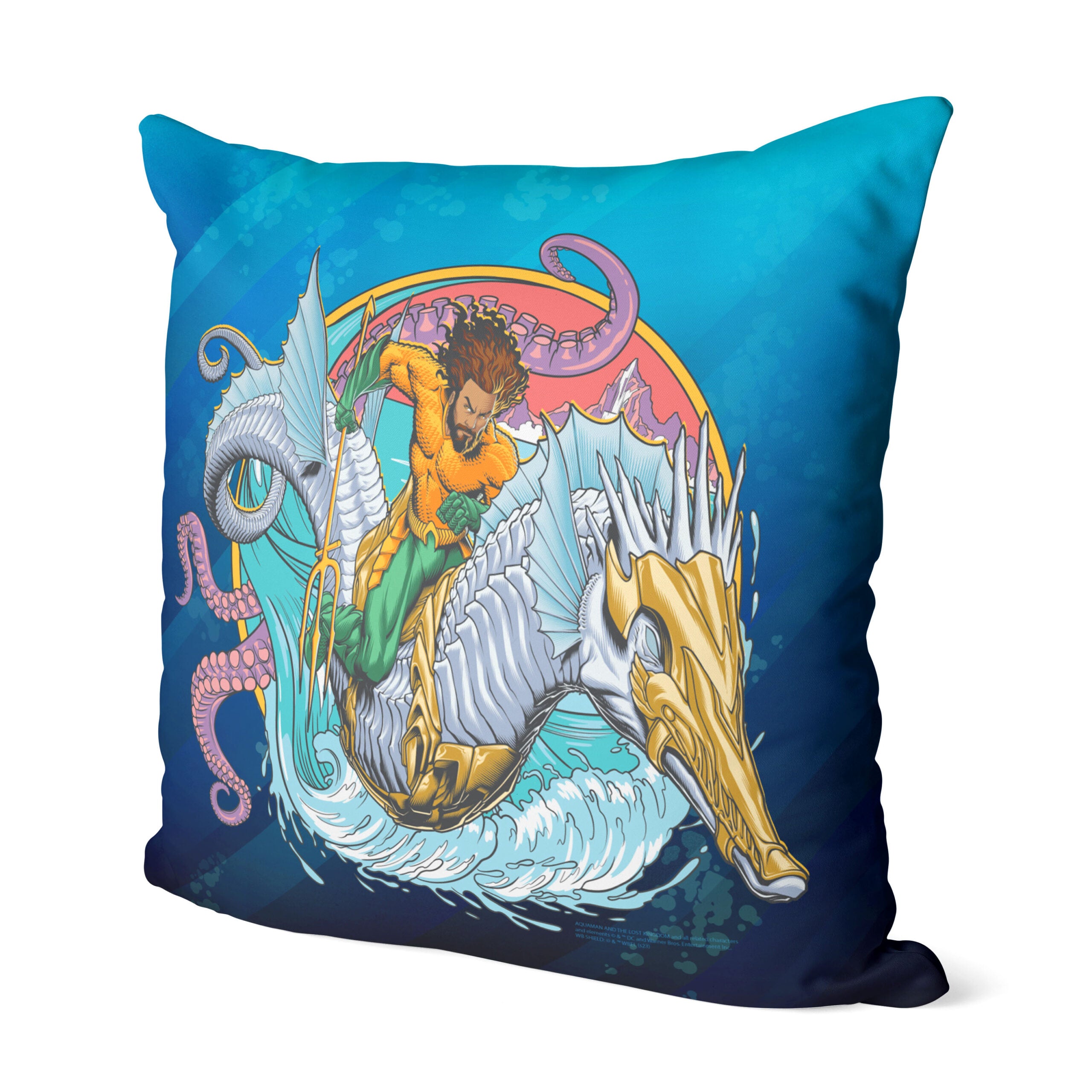 Warner Bros. Aquaman 2 Trident Ready Throw Pillow 18x18 Inches