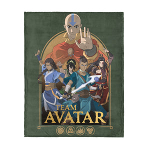 Avatar Aang: The Last Airbender Team Avatar Silk Touch Throw Blanket 46x60 inches