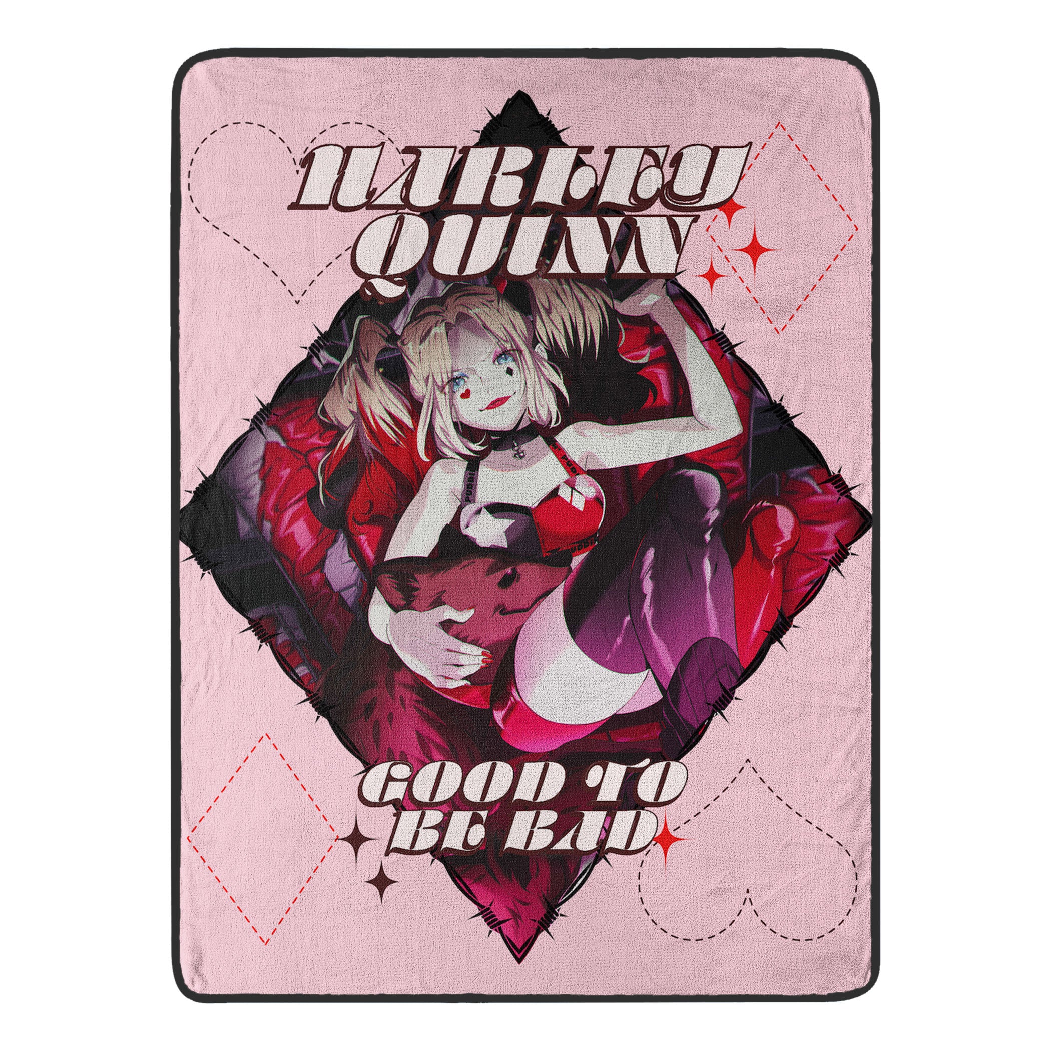 Warner Bros. Harley Quinn Good To Be Bad Micro Raschel Throw Blanket 46x60 Inches