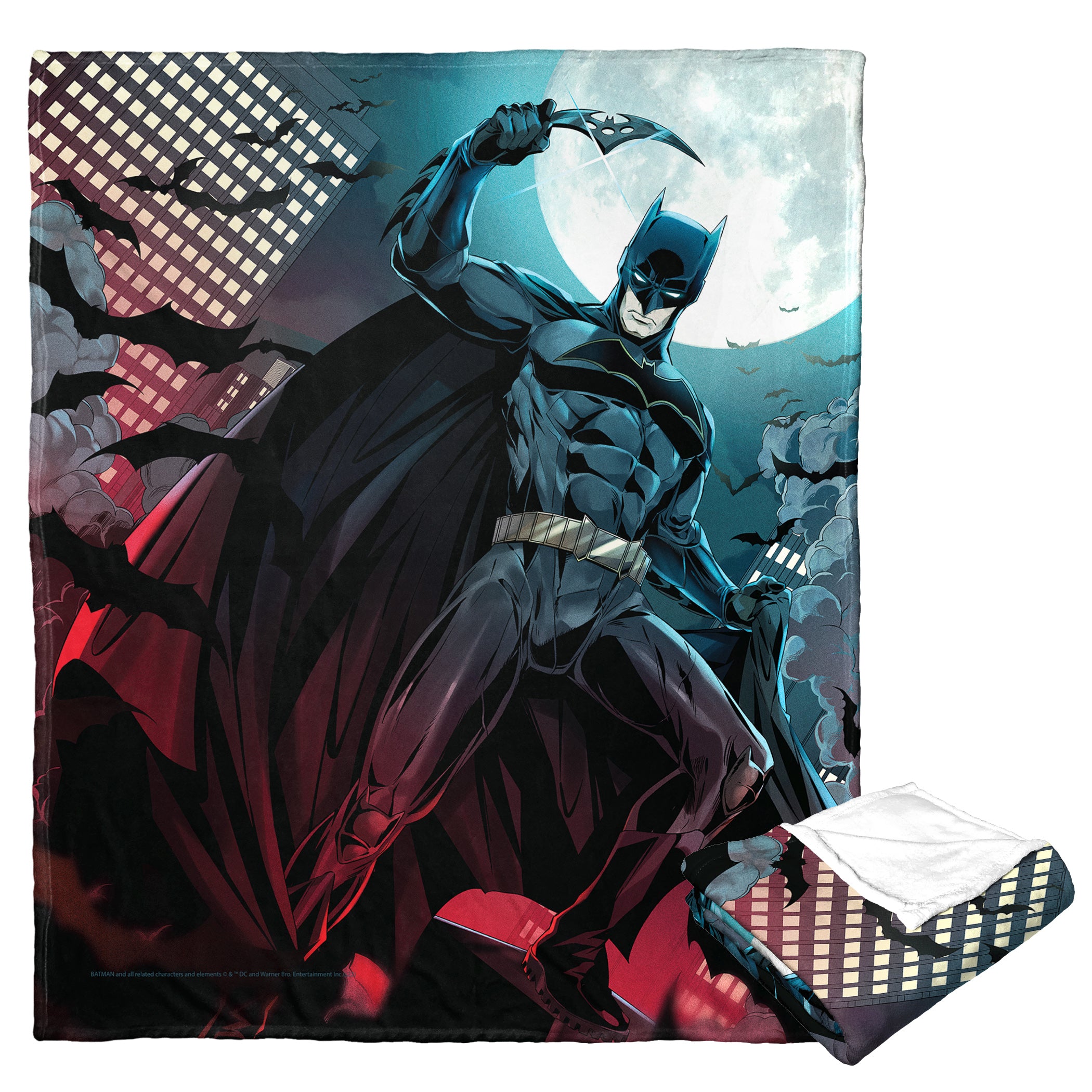 Warner Bros. Batman Stylized Batman Silk Touch Throw Blanket 50x60 Inches