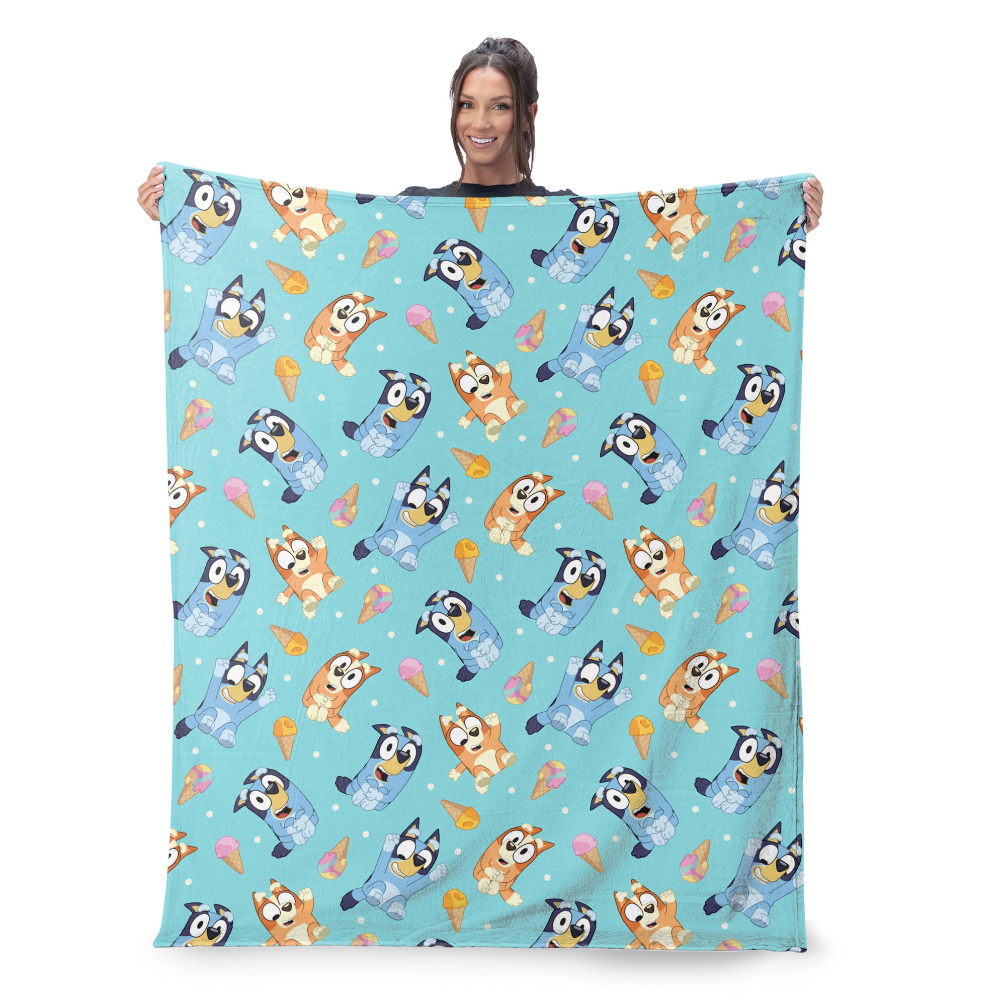 Bluey Loving Ice Cream Silk Touch Throw Blanket 46×60 Inches