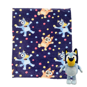 Bluey Hooray Silk Touch Throw Blanket With Hugger 40x50 Inches