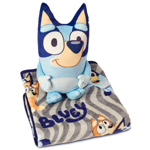 Bluey Fun 11 inch Character Hugger and 40 x 50 inch Throw Blanket Set