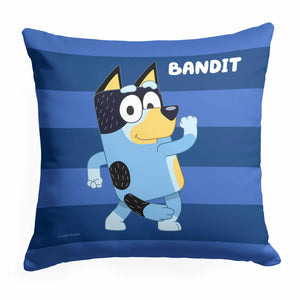 Bluey Roll Call Bandit Throw Pillow 18x18 Inches