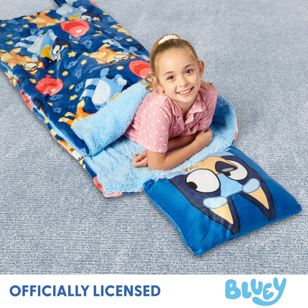 Bluey B is for Ballon Slumber Bag with Sherpa, 27×56 inches