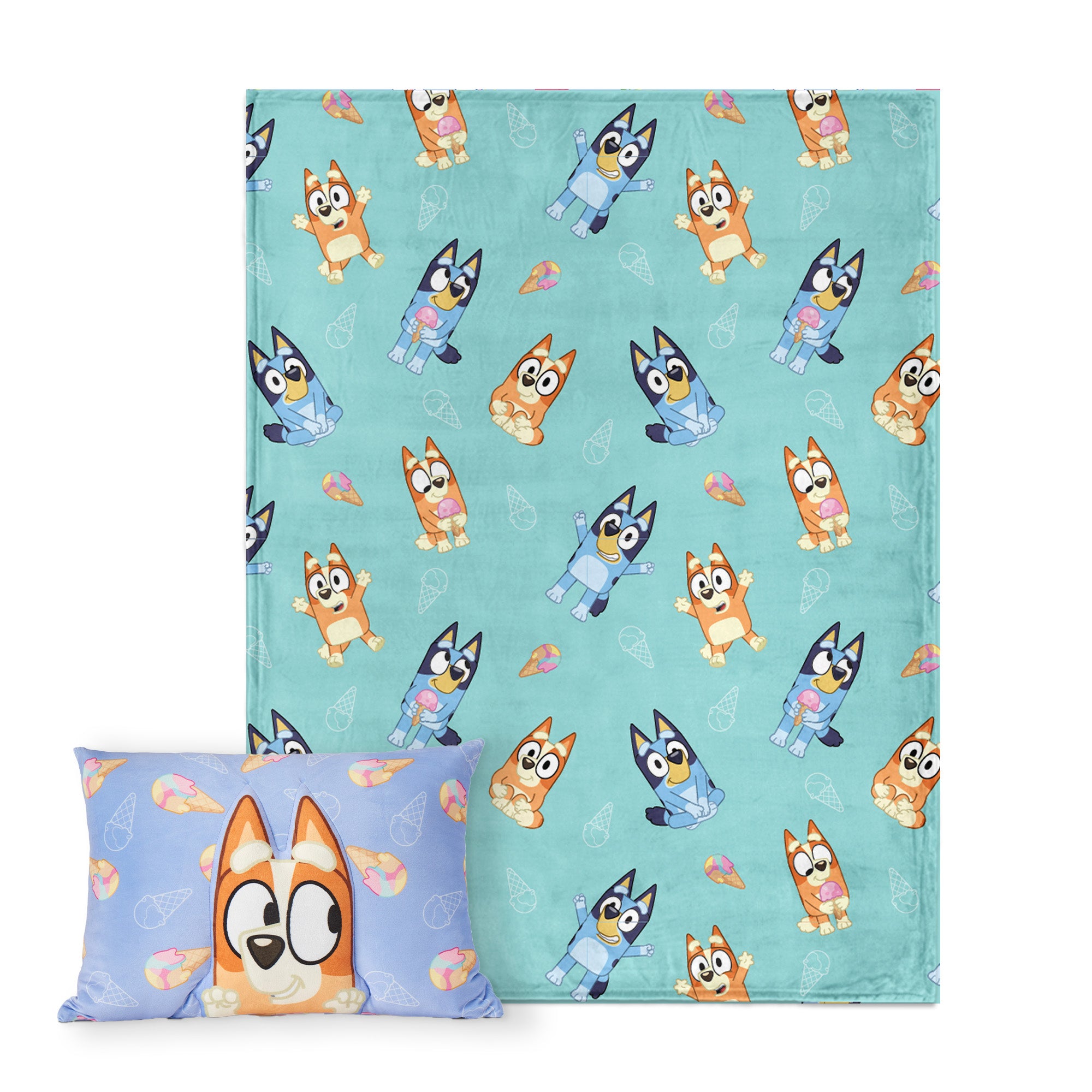 Bluey Bingo Joy Silk Touch Throw Blanket With Pocket Pillow
