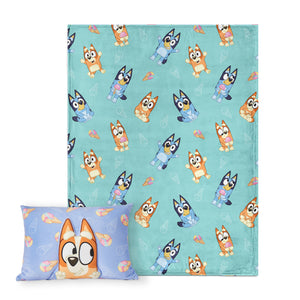 Bluey Bingo Joy Silk Touch Throw Blanket With Pocket Pillow
