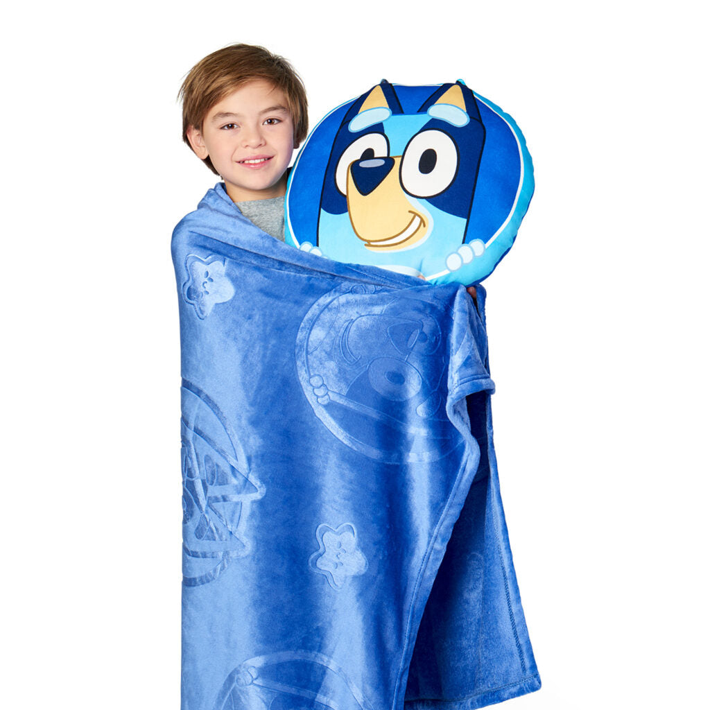 Bluey Bluey Impressions Cloud Plush Pillow with Throw Blanket Set