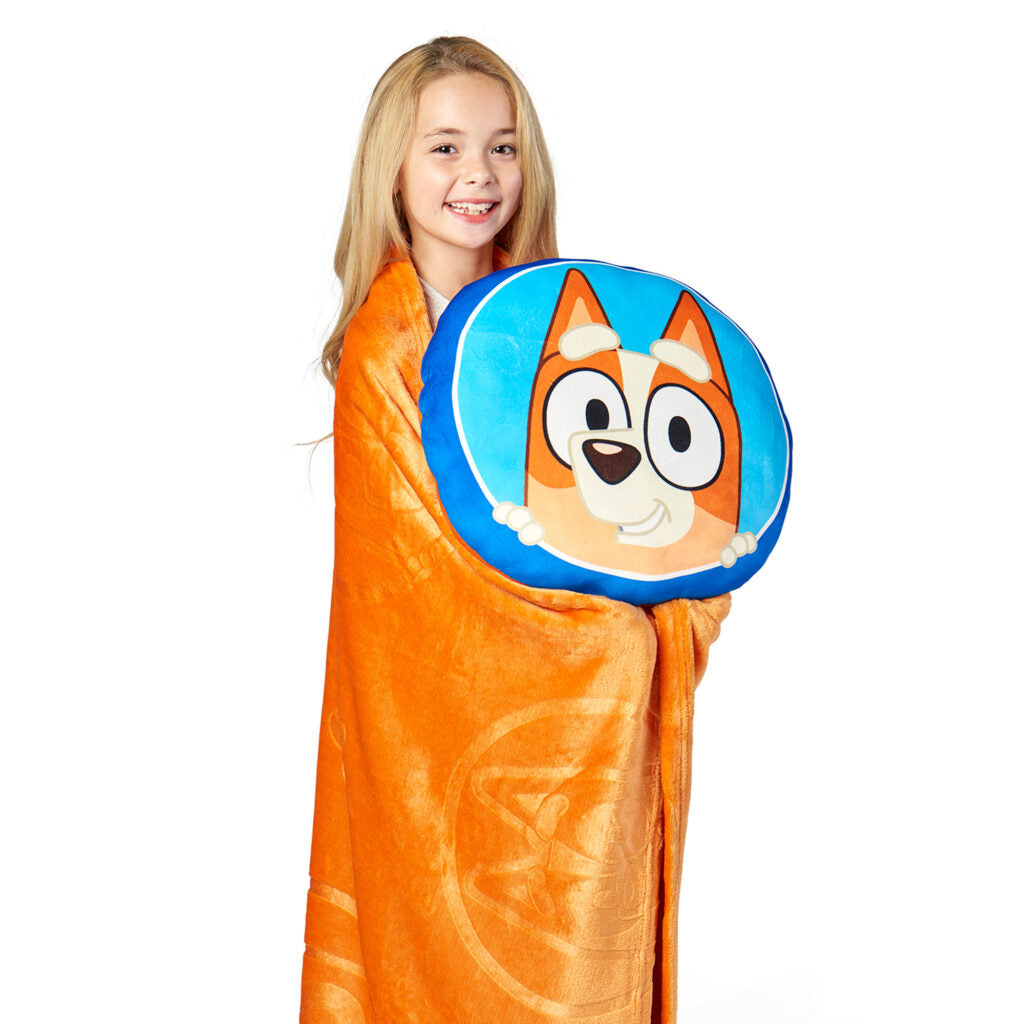 Bluey Bingo Impressions Cloud Plush Pillow with Throw Blanket Set