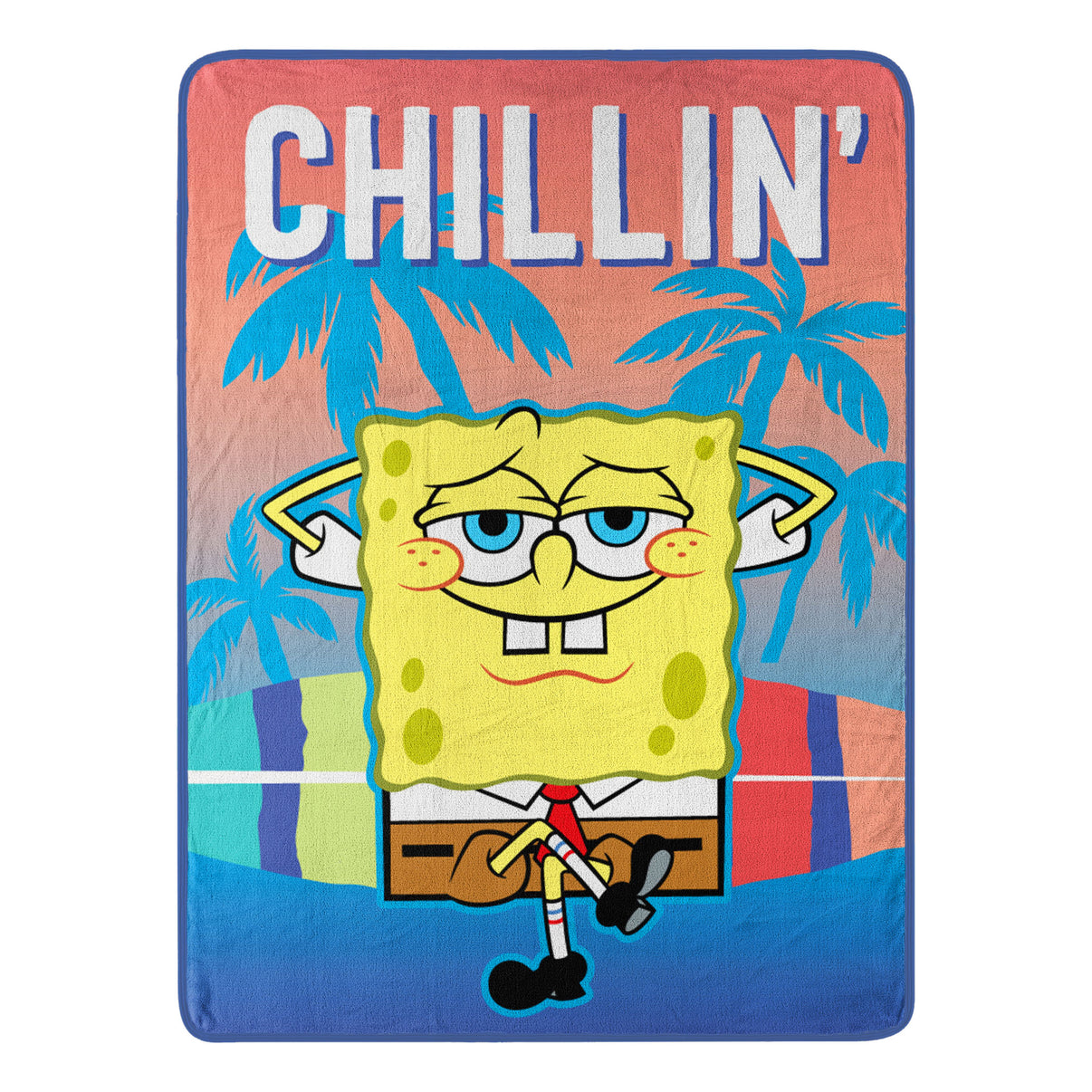 Nickelodeon Spongebob Squarepants Chillin Micro Raschel Throw Blanket