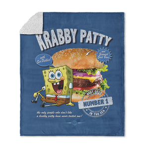 Spongebob Number 1 Silk Touch Sherpa Throw Blanket 50x60 inches