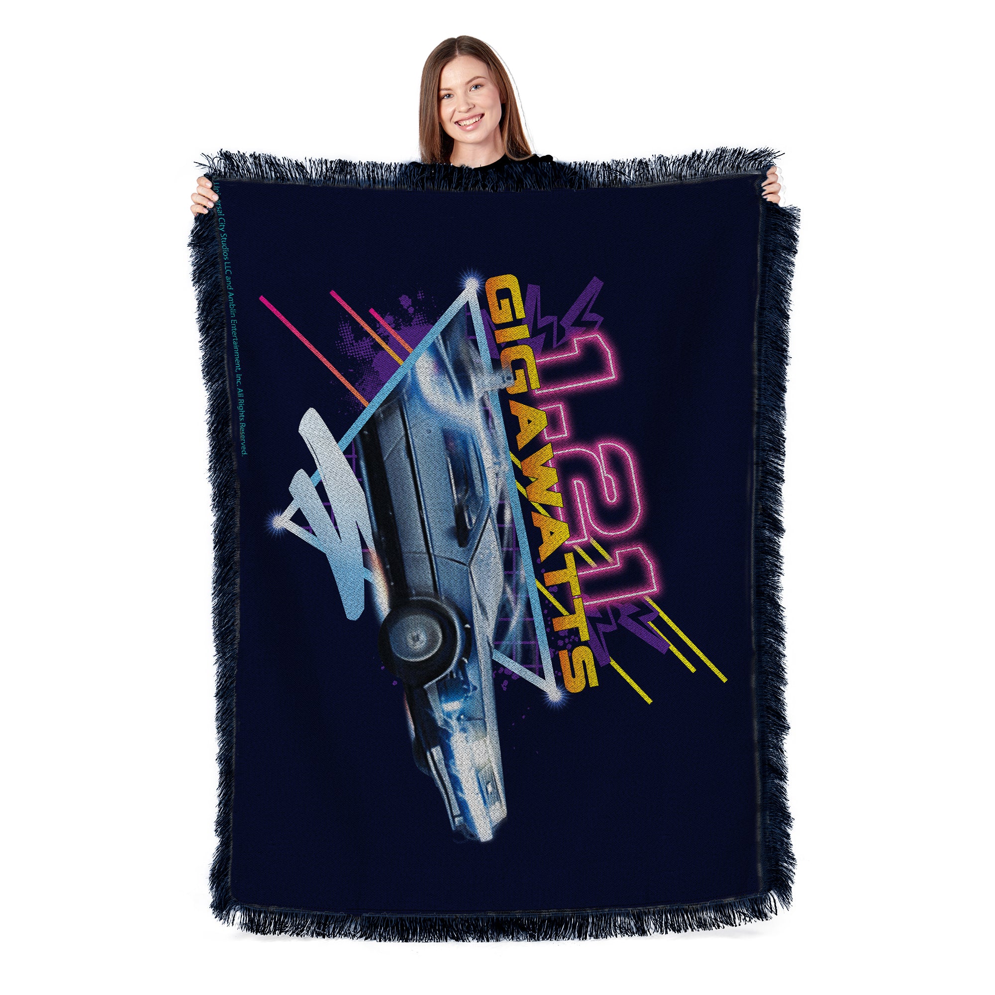 Universal Back To The Future 1.21 Gigawatts Tapestry Throw Blanket 48x60 inches