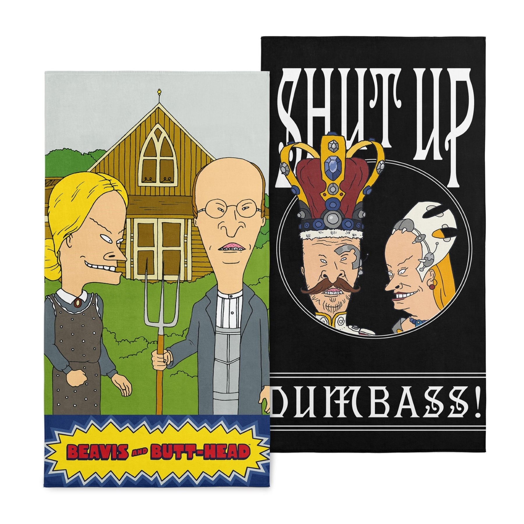 Paramount Beavis & Butt Head Being Gothic Rules + Shut Up 2-Pack Beach Towel 30x60 Inches