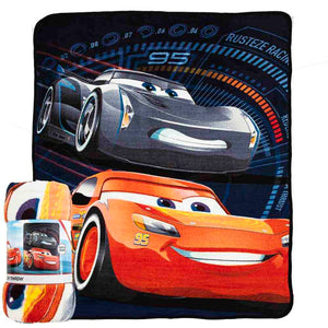 Disney Pixar Cars Competitive Edge Micro Raschel Throw Blanket 46x60 Inches