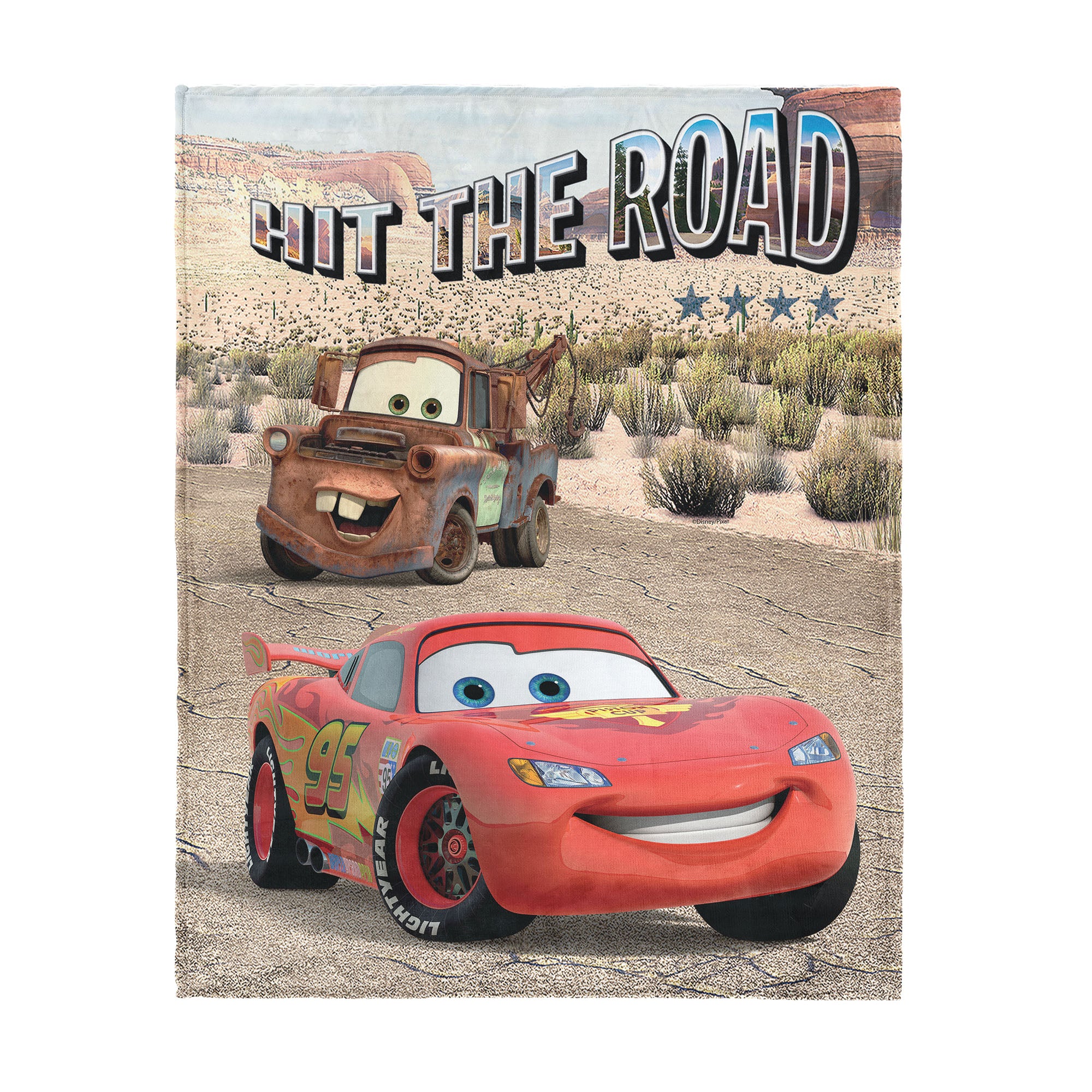 Disney Pixar Cars Off Road Traffic Silk Touch Throw Blanket 46x60 inches