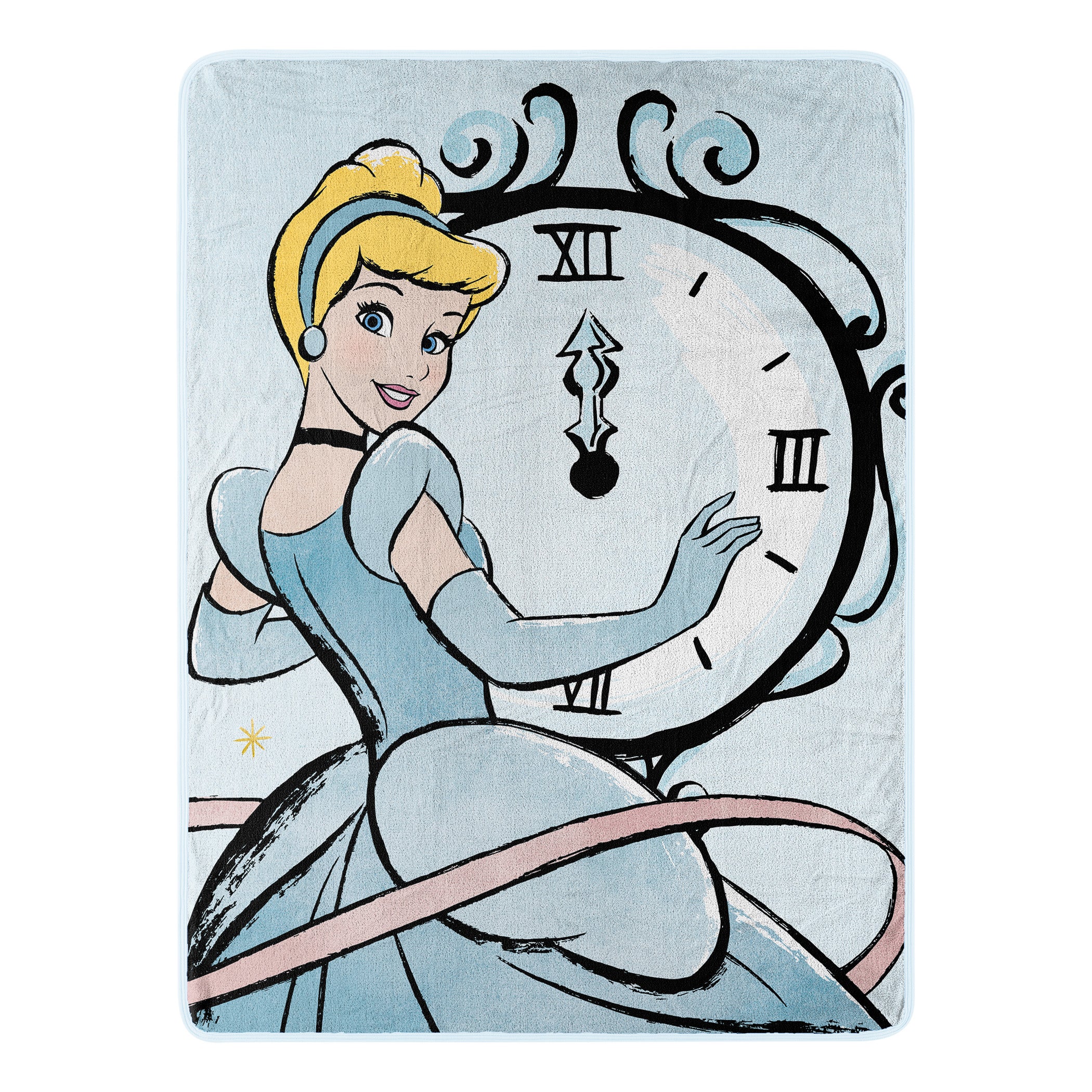 Disney Princesses On Time Micro Raschel Throw Blanket 46x60 Inches