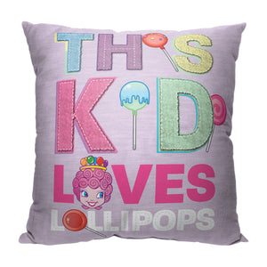 Hasbro Candyland Love Lollipops Throw Pillow 18x18 Inches