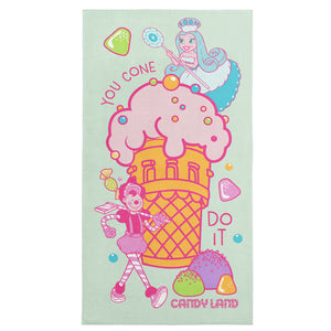 Hasbro Candyland You Cone Do It Microfiber Beach Towel 30x60 inches