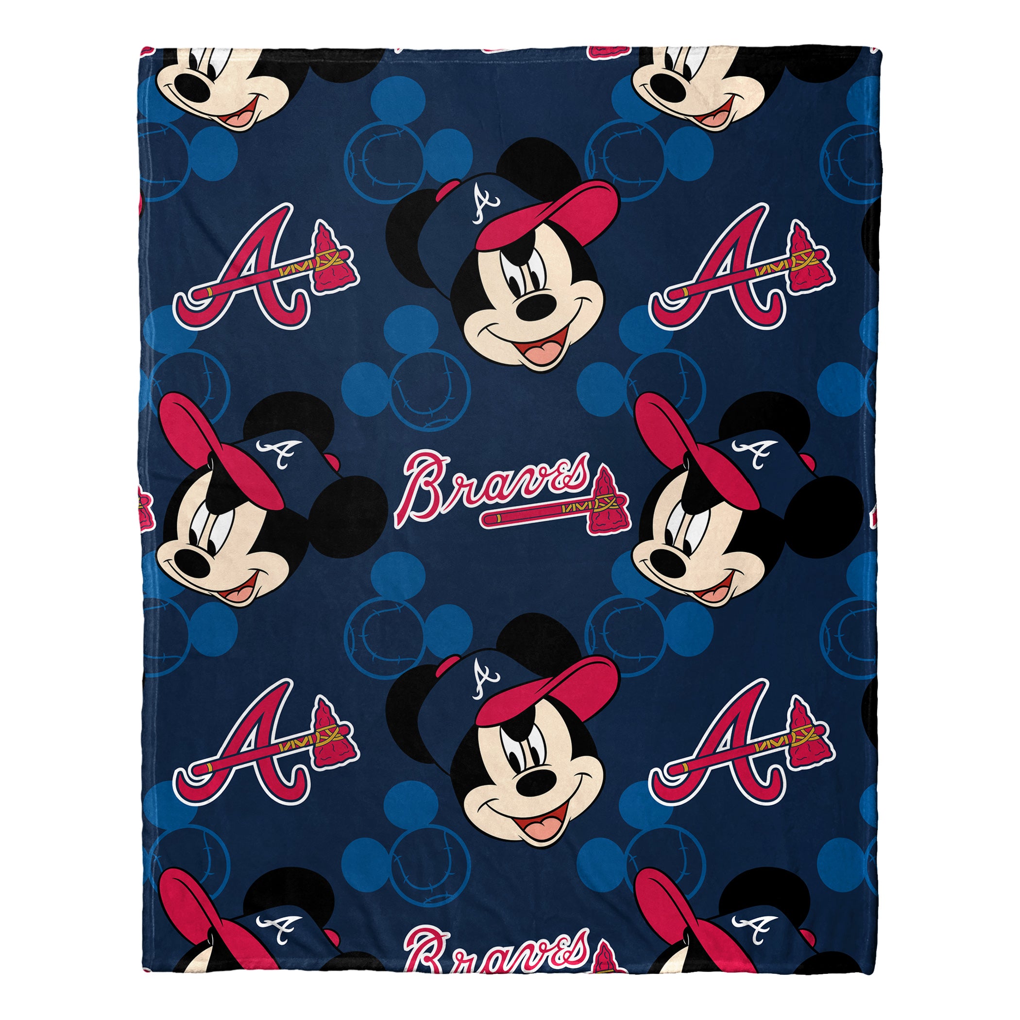 MLB Atlanta Braves Pitch Crazy Mickey Hugger Pillow & Silk Touch Throw Blanket Set 40x50 Inches