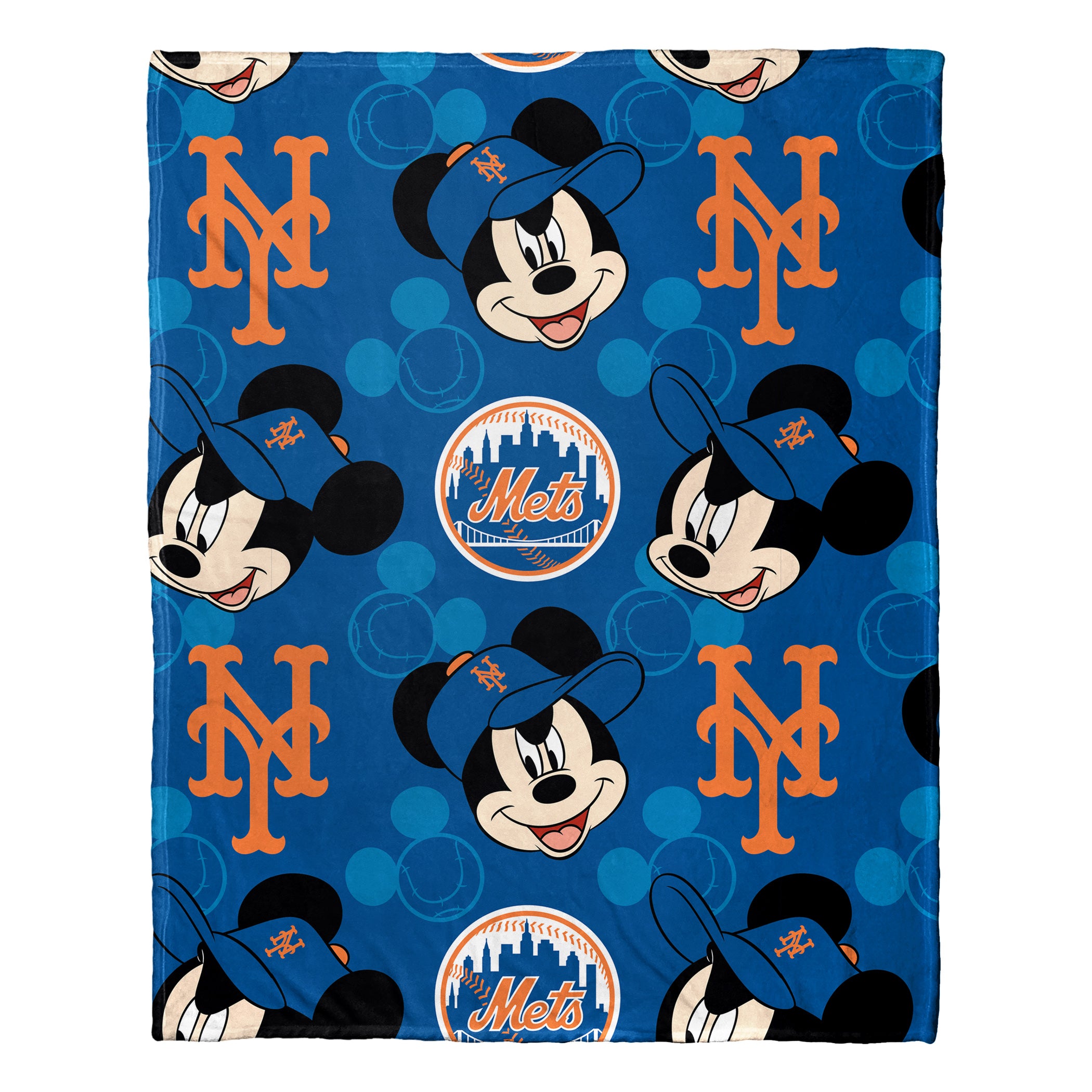 MLB New York Mets Pitch Crazy Mickey Hugger Pillow & Silk Touch Throw Blanket Set 40x50 Inches