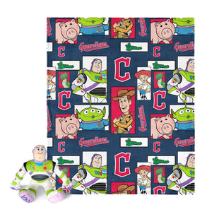 MLB Cleveland Guardians Disney Toy Story Buzz Lightyear Cameo Hugger Pillow & Silk Touch Throw Blanket Set 40x50 Inches