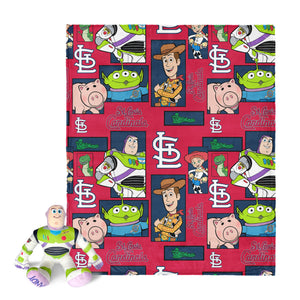 MLB St. Louis Cardinals Disney Toy Story Buzz Lightyear Cameo Hugger Pillow & Silk Touch Throw Blanket Set 40x50 Inches