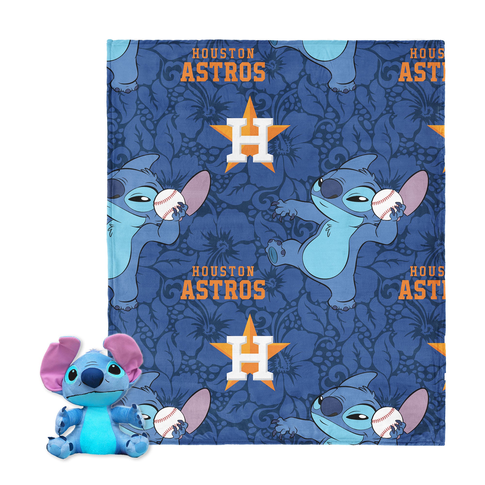MLB Houston Astros Strike Stitch Hugger Pillow & Silk Touch Throw Blanket Set 40x50 Inches