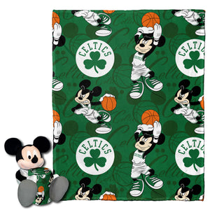 NBA Boston Celtics Basketball Mickey Hugger Pillow & Silk Touch Throw Blanket Set