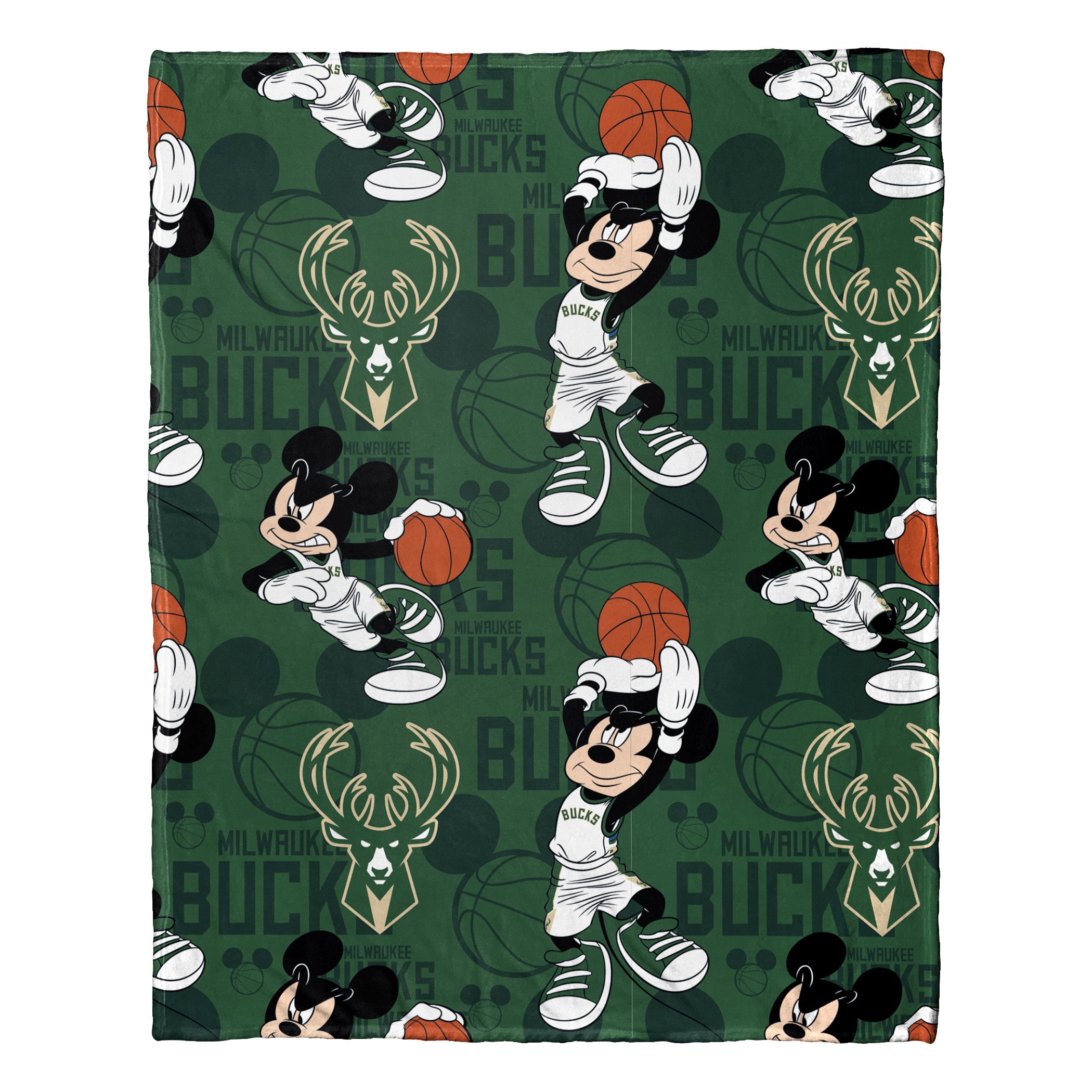 NBA Milwaukee Bucks Basketball Mickey Hugger Pillow & Silk Touch Throw Blanket Set